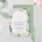 Faire-part de mariage floral blanc Bloom