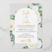 Faire-part de mariage floral blanc Bloom (Recto)