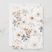 Faire-part de mariage floral blanc d'automne (Dos)