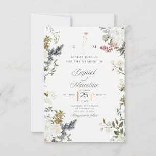 Faire-part de mariage Floral blanc - Enregistrer l