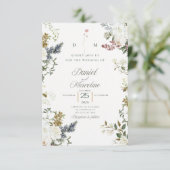 Faire-part de mariage Floral blanc - Enregistrer l (Debout devant)