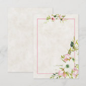 Faire-part de mariage floral blanc et rose pâle de (Devant / Derrière)