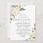 Faire-part de mariage floral blanc Hydrangea (Devant)