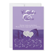 Faire-part de mariage floral blanc pourpre