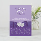 Faire-part de mariage floral blanc pourpre (Debout devant)