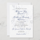 Faire-part de mariage Floral Bleu (Devant)