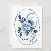 Faire-part de mariage Floral Bleu (Dos)