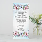 Faire-part de mariage floral bleu (Debout devant)