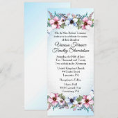 Faire-part de mariage floral bleu (Devant / Derrière)
