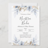 Faire-part de mariage Floral Bleu (Devant)