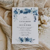 Faire-part de mariage floral bleu clair de lune pe