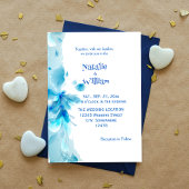 Faire-part de mariage floral bleu et blanc