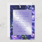 Faire-part de mariage floral bleu et pourpre (Dos)