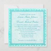 Faire-part de mariage floral bleu et vert de (Dos)