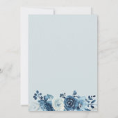 Faire-part de mariage floral bleu foncé (Dos)