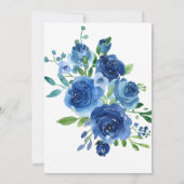 Faire-part de mariage floral bleu marine (Dos)