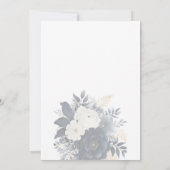 Faire-part de mariage floral bleu marine et argent (Dos)
