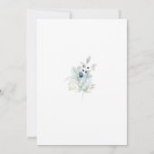 Faire-part de mariage floral bleu poussiéreux (Dos)
