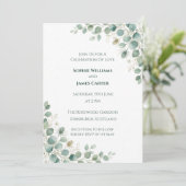 Faire-part de mariage floral Blue Blush (Debout devant)