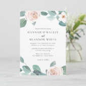 Faire-part de mariage floral Blush de printemps (Debout devant)