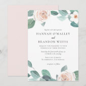 Faire-part de mariage floral Blush de printemps (Devant / Derrière)