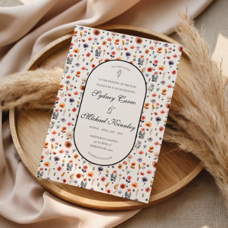 Faire-part de mariage floral bohème