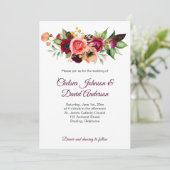 Faire-part de mariage floral bohème romantique (Debout devant)