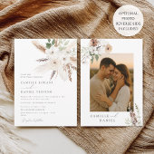 Faire-part de mariage floral bohème rustique