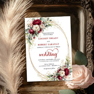 Faire-part de mariage floral bohème tendance borde