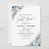 Faire-part de mariage Floral Boho Bleu (Devant)