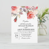 Faire-part de mariage floral Boho Blush (Debout devant)