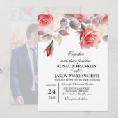 Faire-part de mariage floral Boho Blush (Devant / Derrière)