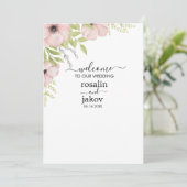 Faire-part de mariage floral Boho Blush (Debout devant)