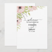 Faire-part de mariage floral Boho Blush (Devant / Derrière)