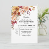 Faire-part de mariage floral Boho Blush (Debout devant)