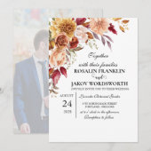 Faire-part de mariage floral Boho Blush (Devant / Derrière)