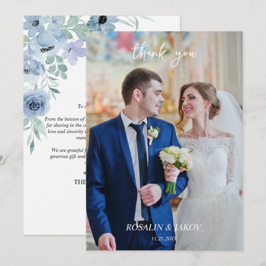 Faire-part de mariage floral Boho Blush (Devant / Derrière)