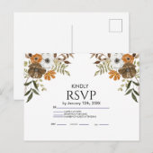 Faire-part de mariage floral Boho Blush (Devant / Derrière)