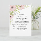 Faire-part de mariage floral Boho Blush (Debout devant)