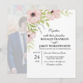 Faire-part de mariage floral Boho Blush (Devant / Derrière)