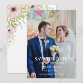 Faire-part de mariage floral Boho Blush (Devant / Derrière)