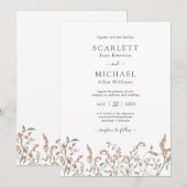 Faire-part de mariage floral Boho Chic (Devant / Derrière)