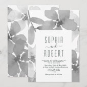 Faire-part de mariage floral boho élégant (Devant / Derrière)