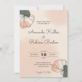 Faire-part de mariage floral boho minimal (Devant)