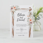 Faire-part de mariage Floral Boho Neutre Rustique (Debout devant)