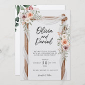 Faire-part de mariage Floral Boho Neutre Rustique (Devant / Derrière)