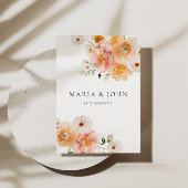 Faire-part de mariage floral Boho Peach & Blush