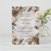 Faire-part de mariage floral boho | Roses romaines (Debout devant)