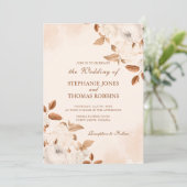 Faire-part de mariage floral Boho Terracotta (Debout devant)