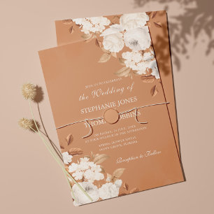 Faire-part de mariage floral Boho Terracotta éléga